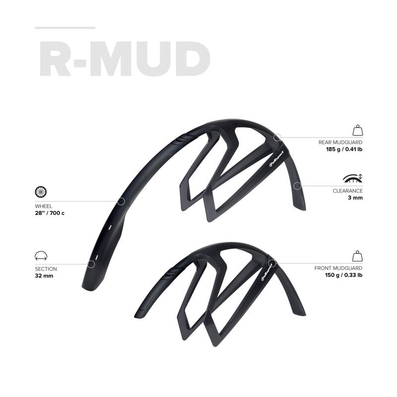 R-Mud - Conjunto de guardabarros para carretera 28"/700cc