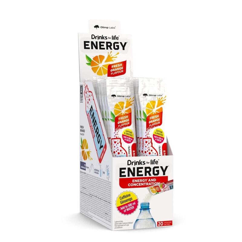 Odżywka przedtreningowa Olimp Drinks for life Energy - 20 x 4 g DISPLAY