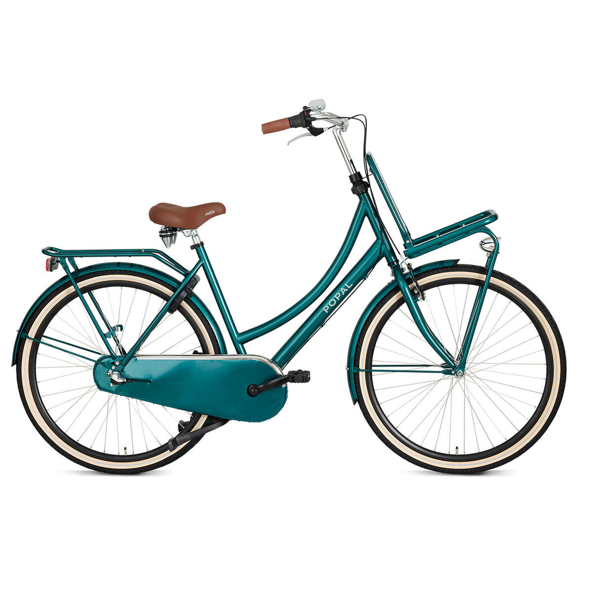 Popal - Vélo Hollandais Popal Daily Dutch Basic+ N3 - 3 Vitesses - Femme - Vert Forêt - Vélo Ville - Marron|noir|vert - 59 Cm - Decathlon