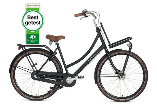 Popal Daily Dutch Prestige N3 Transportfiets - Stadsfiets Dames - Mat Zwart