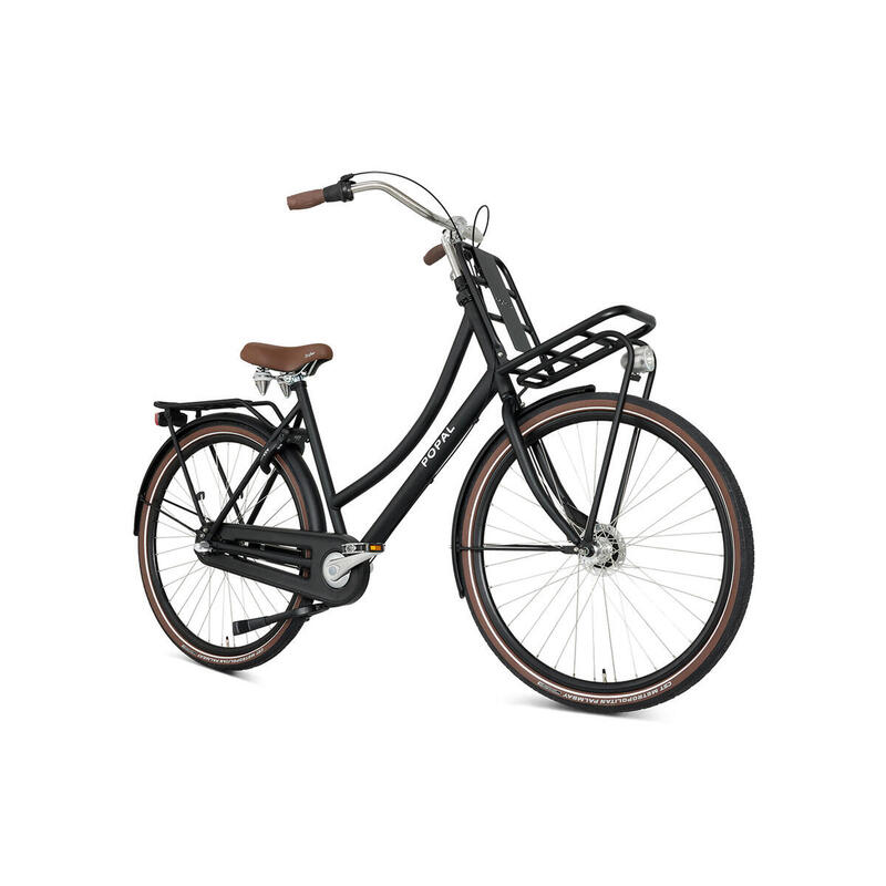 Vélo Hollandais Popal Daily Dutch Prestige N3 - 3 vitesses - Femme - Noir Mat