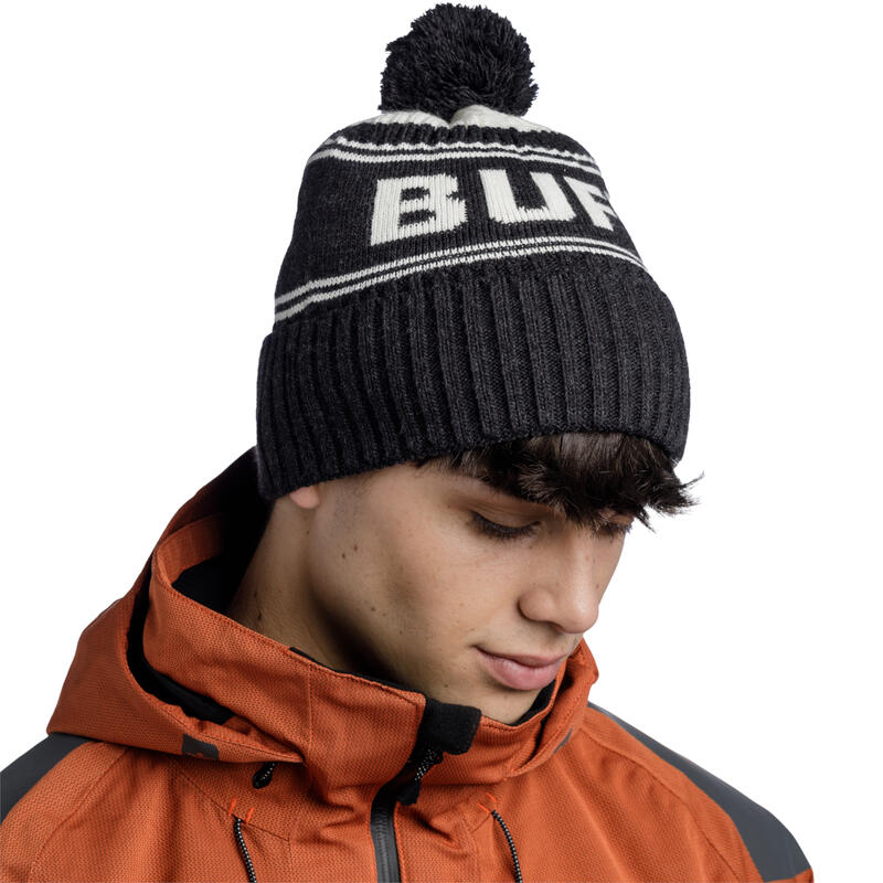 Uniszex sapkák, Buff Knitted Fleece Hat Beanie, fekete