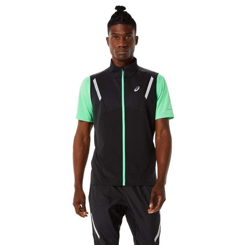 Férfi mellény, ASICS Lite-Show Vest, fekete