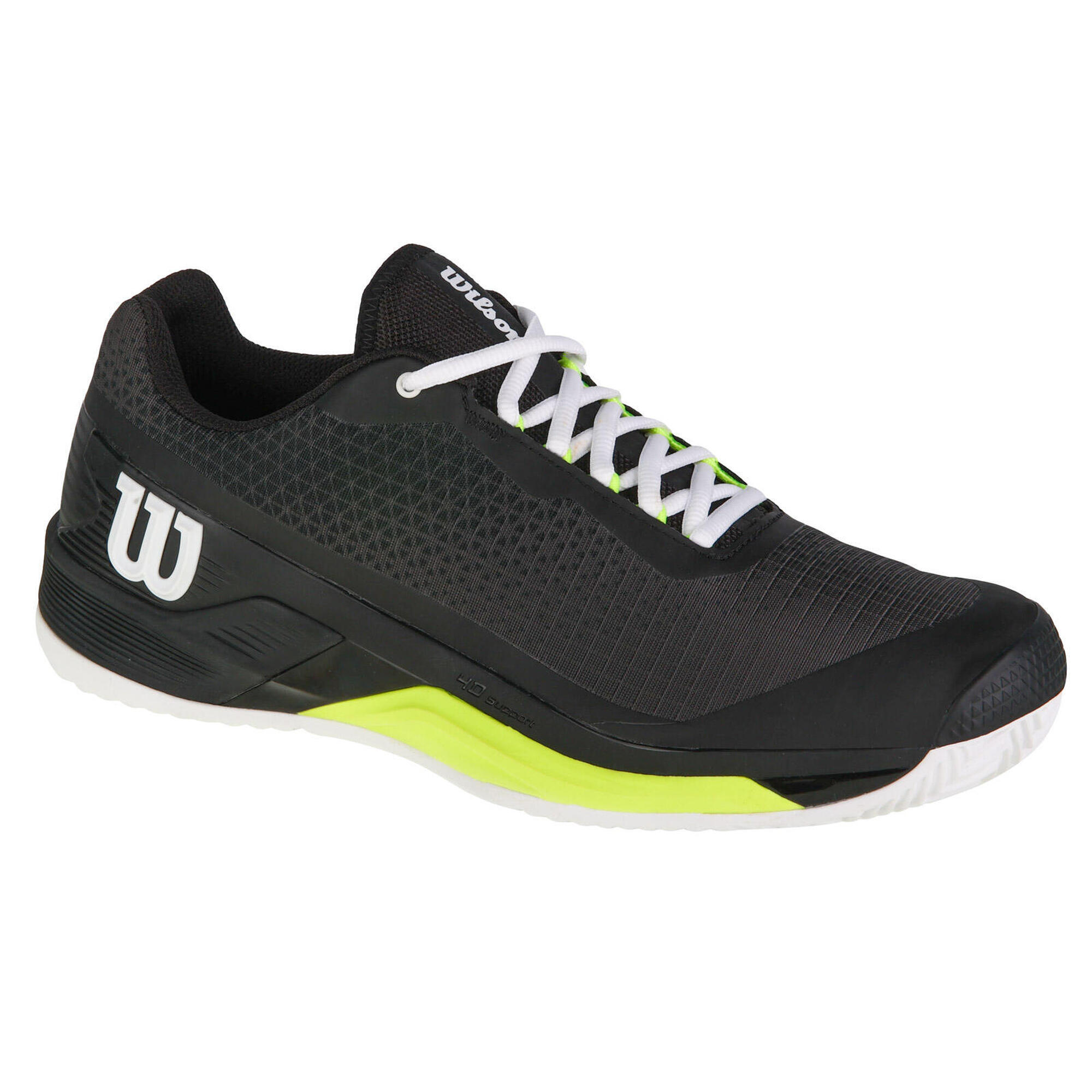 Wilson - Chaussures De Tennis Pour Hommes Rush Pro 4.0 Clay - Chaussures De Sport - Blanc|noir - 40,5 - Decathlon