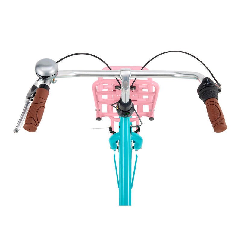 Popal Daily Dutch Basic+ N3 - Kinder Transportfiets - 22 inch - Turquoise/Roze