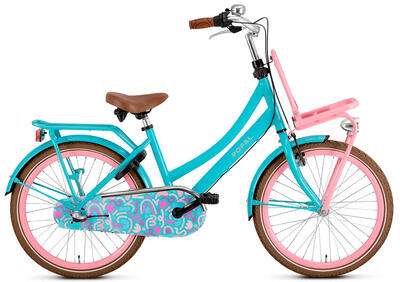 Popal daily dutch basic+ n3 - kinder transportfiets - 22 inch - turquoise/roze