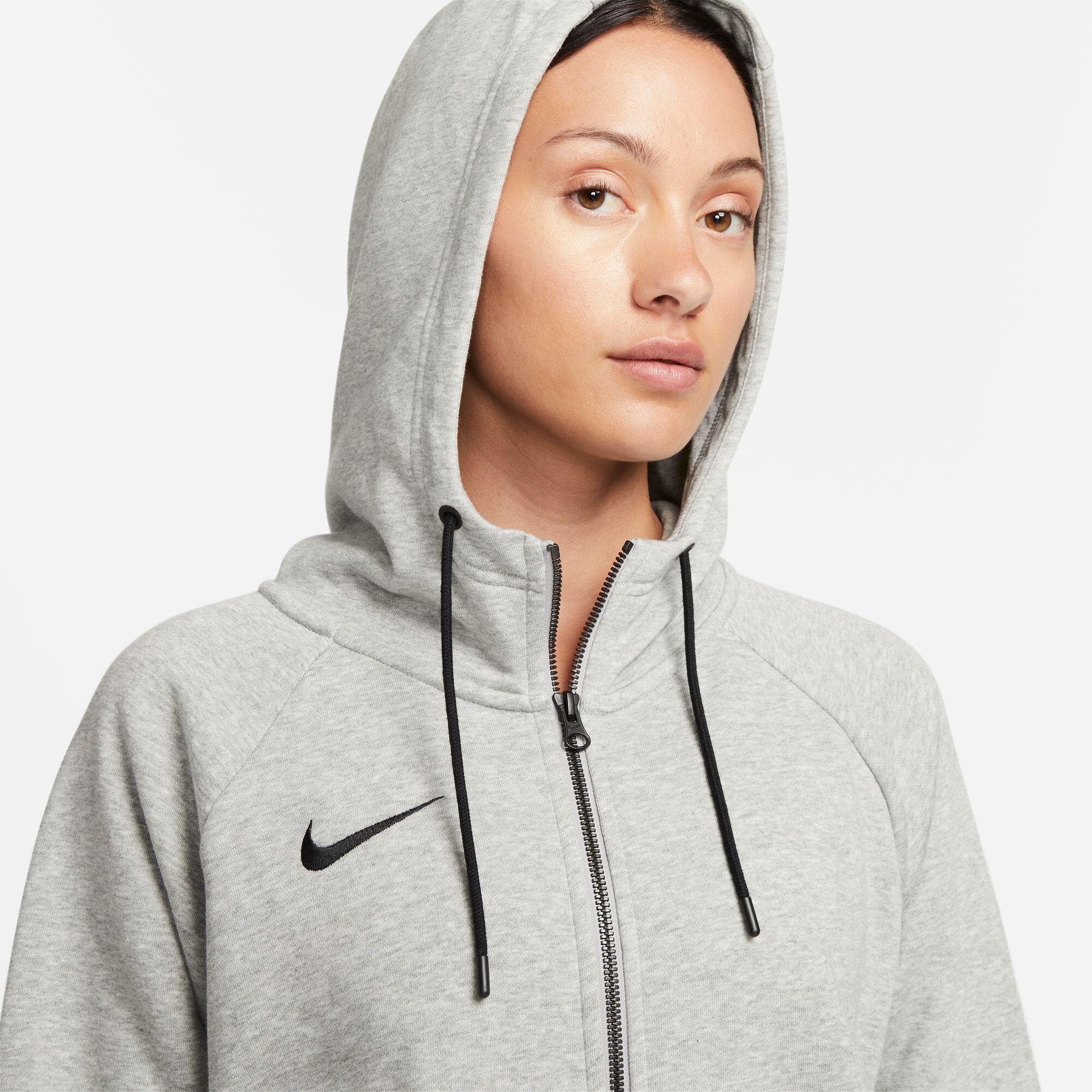 Felpa con cappuccio full zip donna nike grigio 3/5