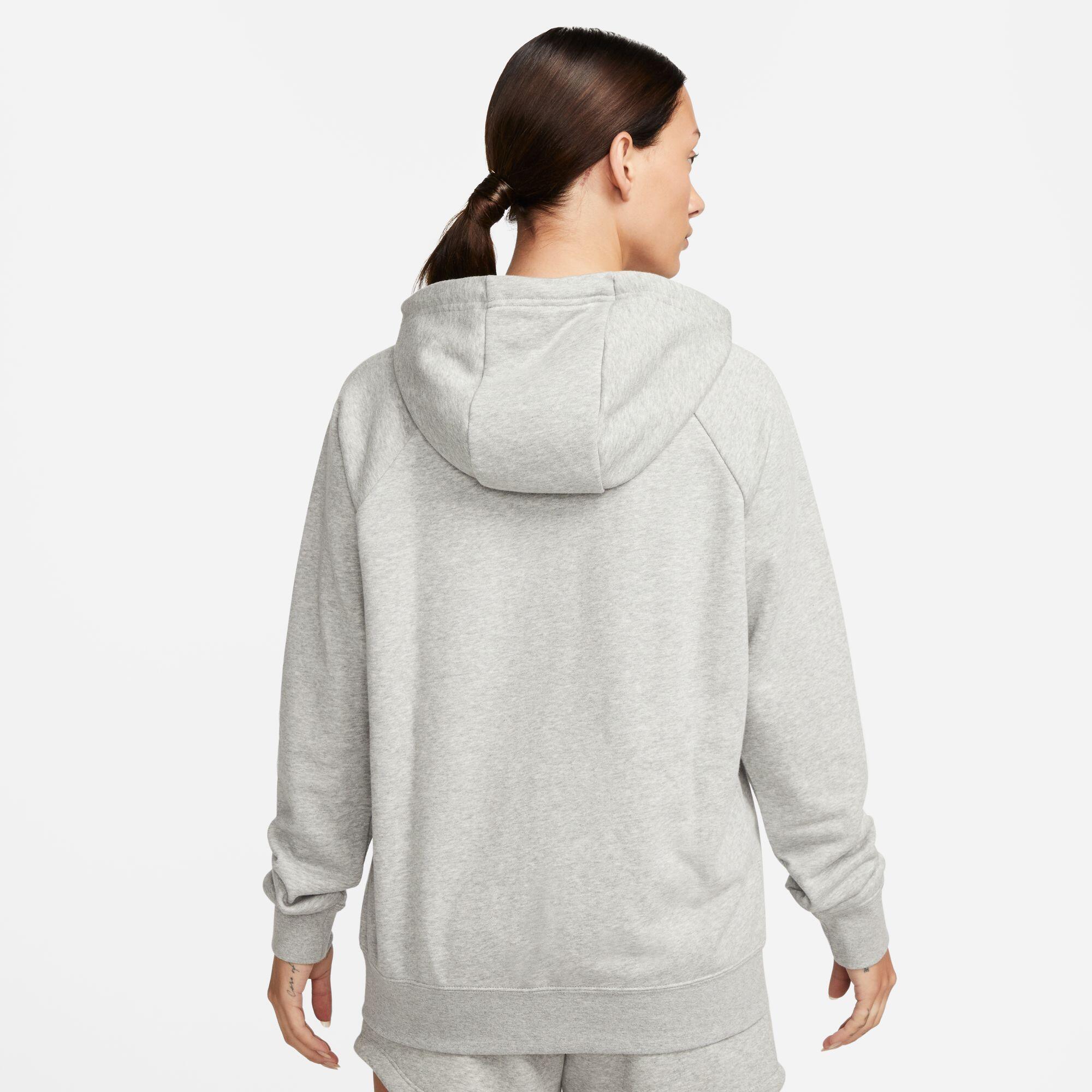 Felpa con cappuccio full zip donna nike grigio 4/5