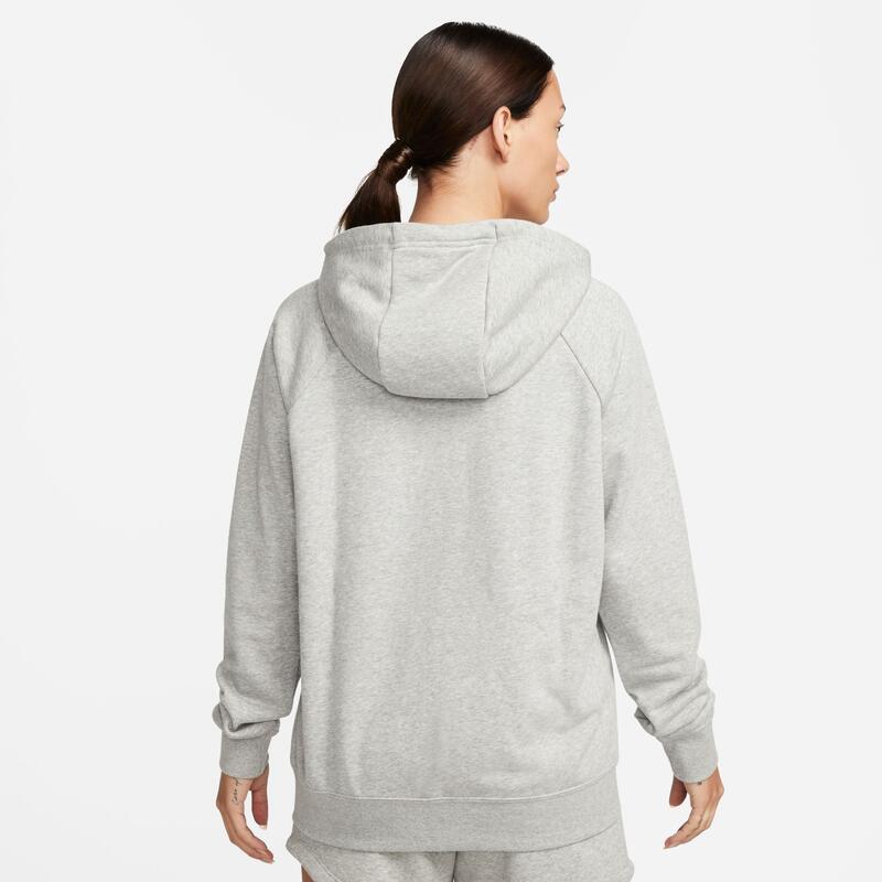 Felpa con cappuccio full zip donna nike grigio