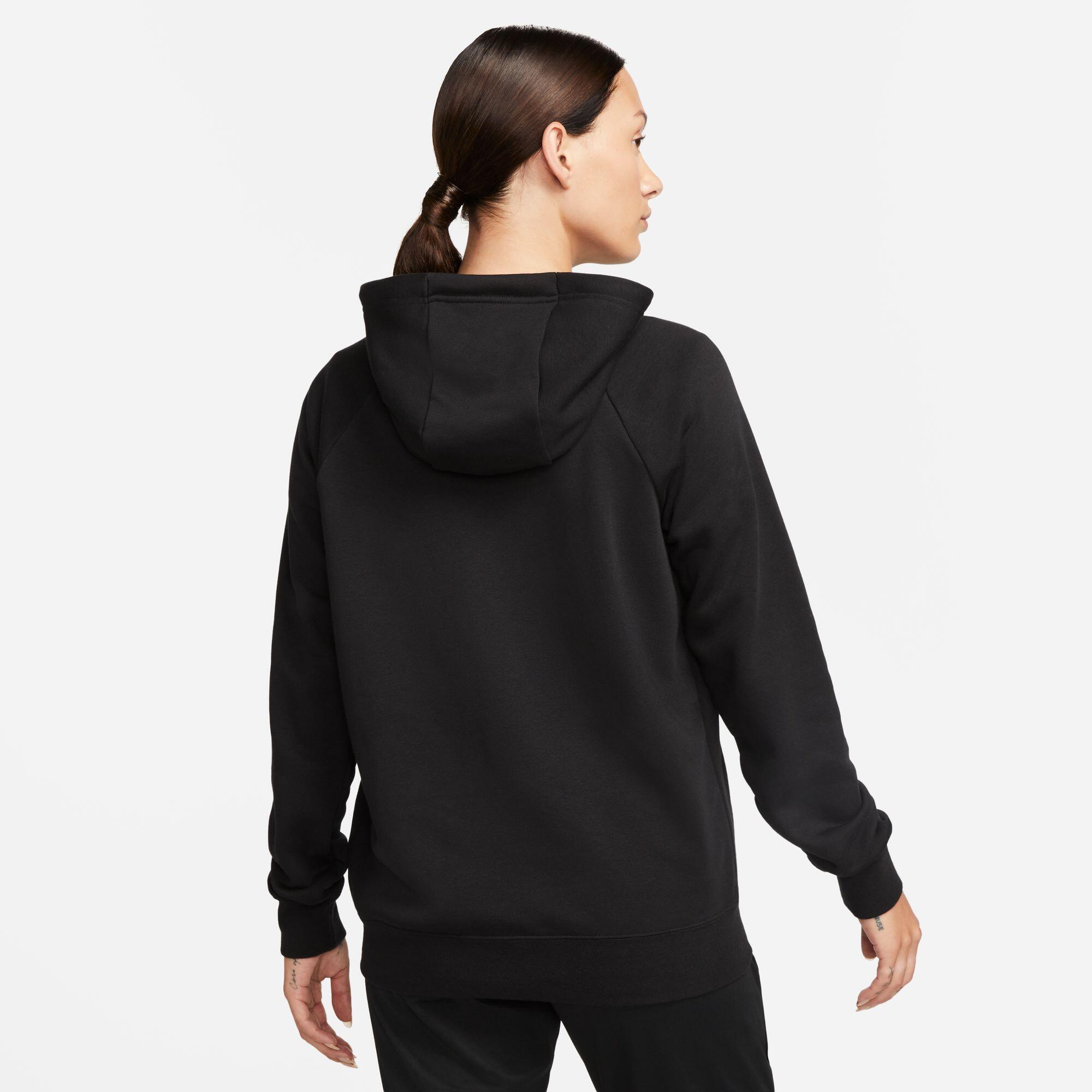 Felpa con cappuccio full zip donna ( fleece) nike nero 4/4