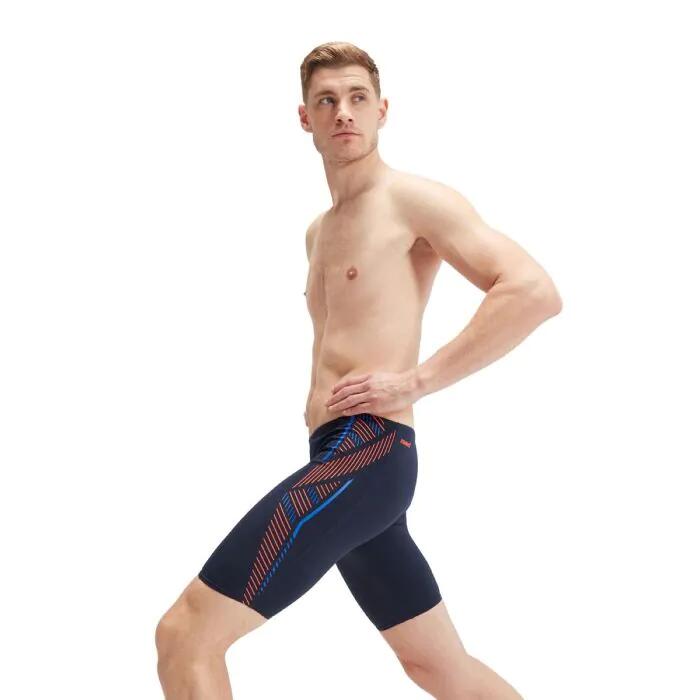 Costumi Jammer nuoto uomo Tech Panel True Navy/Volcanic Orange/True Cobalt, Blu