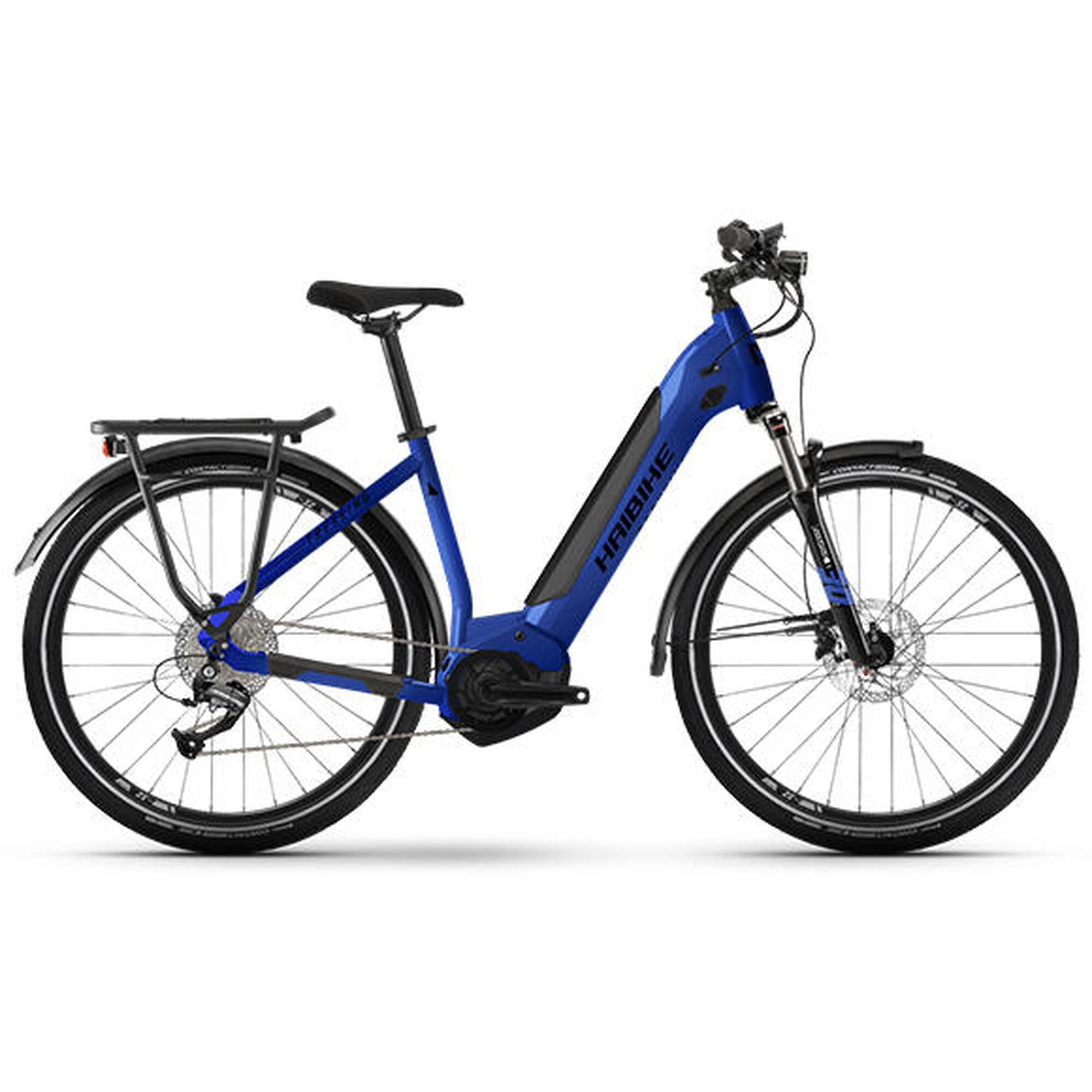 Haibike Trekking 4 Low Unisex 9-G Altus Elektrorad i500 Yamaha e-bike blau RH 50