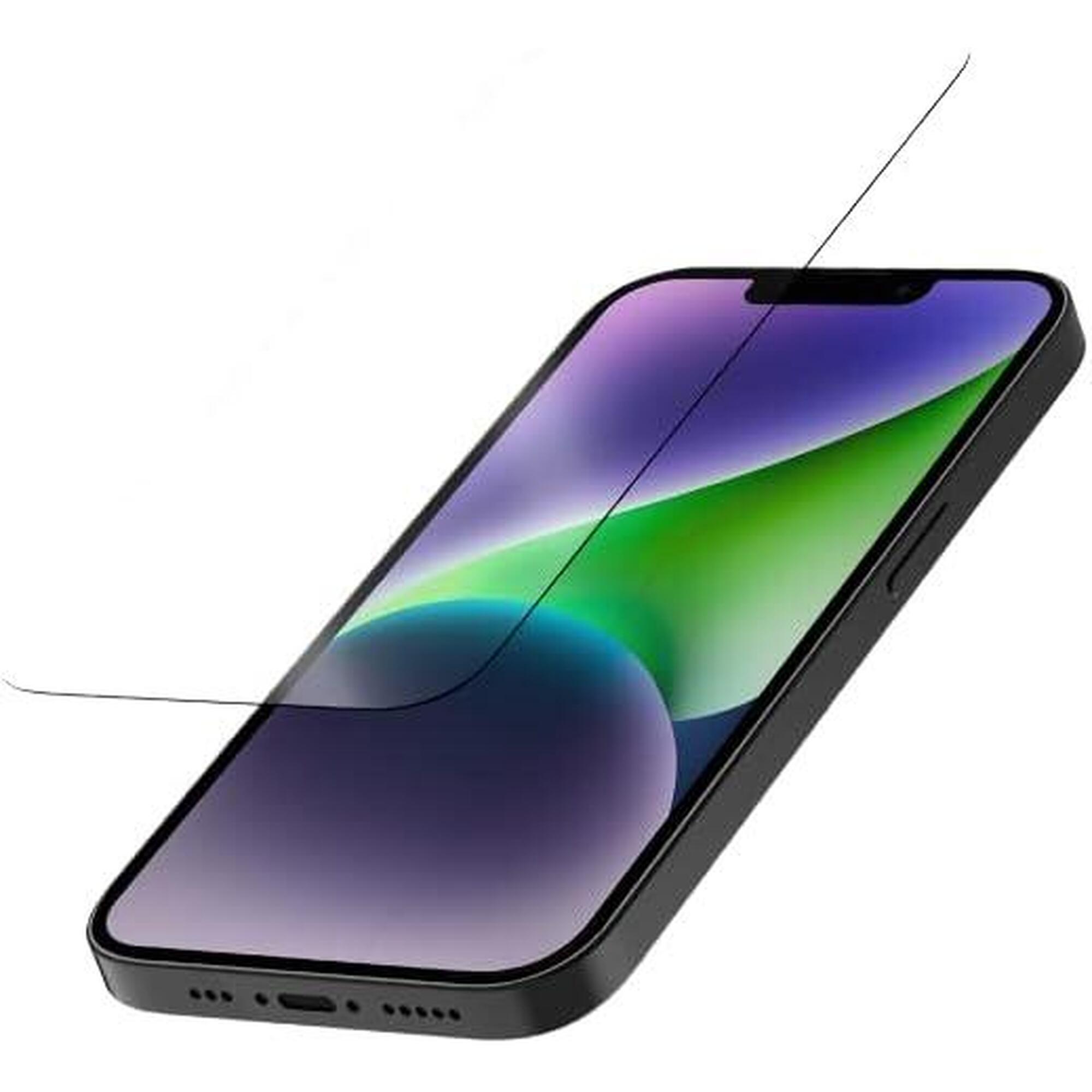 Protection écran IPhone 12-17 - Verre Trempé 3 En 1 Anti-traces, Anti-regard, Anti-poussière - Installation Facile Sans Bulles