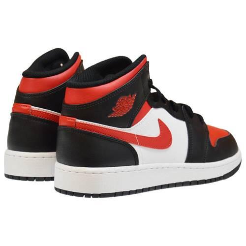 Sneakers nike air jordan mid -pelle- nero/bianco/rosso--