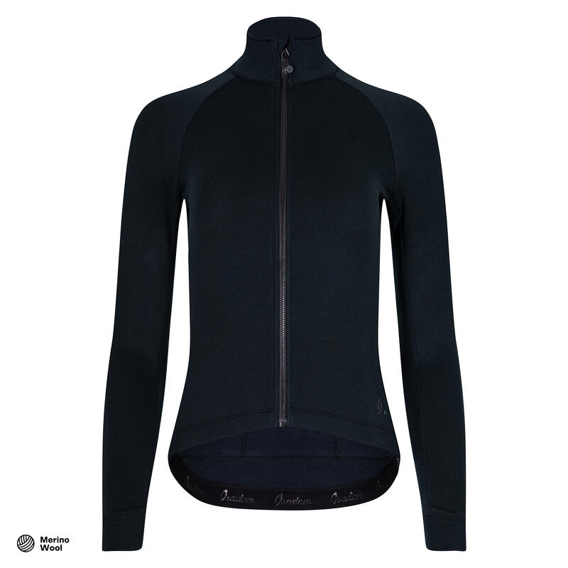 Damen Rad Langarmtrikot Tiefwinter Signature Anthrazit Schwarz