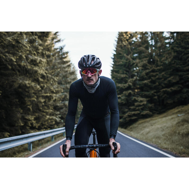 Maillot à manches longues de cyclisme pour hommes Hiver Signature Noir