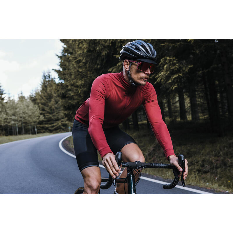 Maglia a manica lunga da ciclismo da uomo Termico Signature Vino Rubino