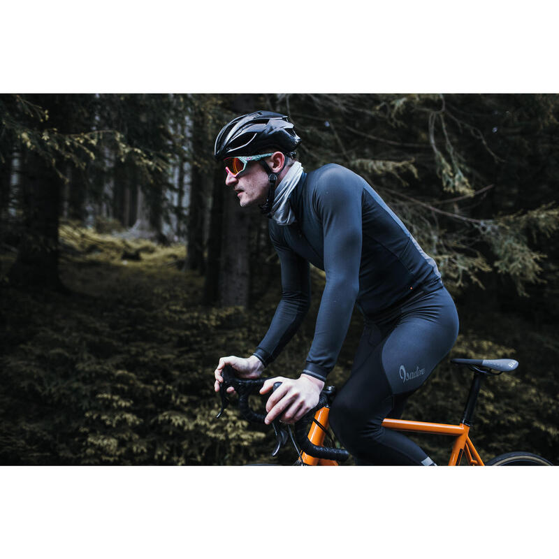 Maglia a manica lunga da ciclismo da uomo Inverno Signature Nero