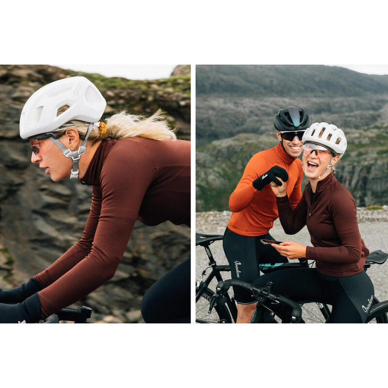 Maillot à manches longues de cyclisme pour femmes Thermique Chocolat Amer