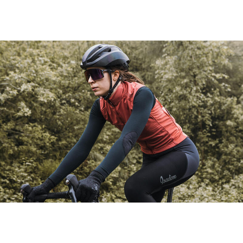 Gilet de cyclisme pour femmes Softshell Avec des Lumières Intégrées Marsala
