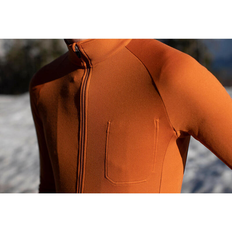 Maillot à manches longues de cyclisme pour hommes Thermique Orange Brûlé