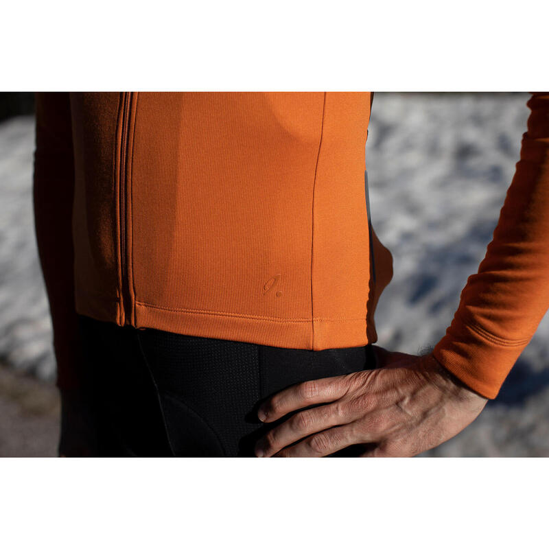 Heren wieler Shirt met lange mouwen Thermisch Signature Gebrand Oranje