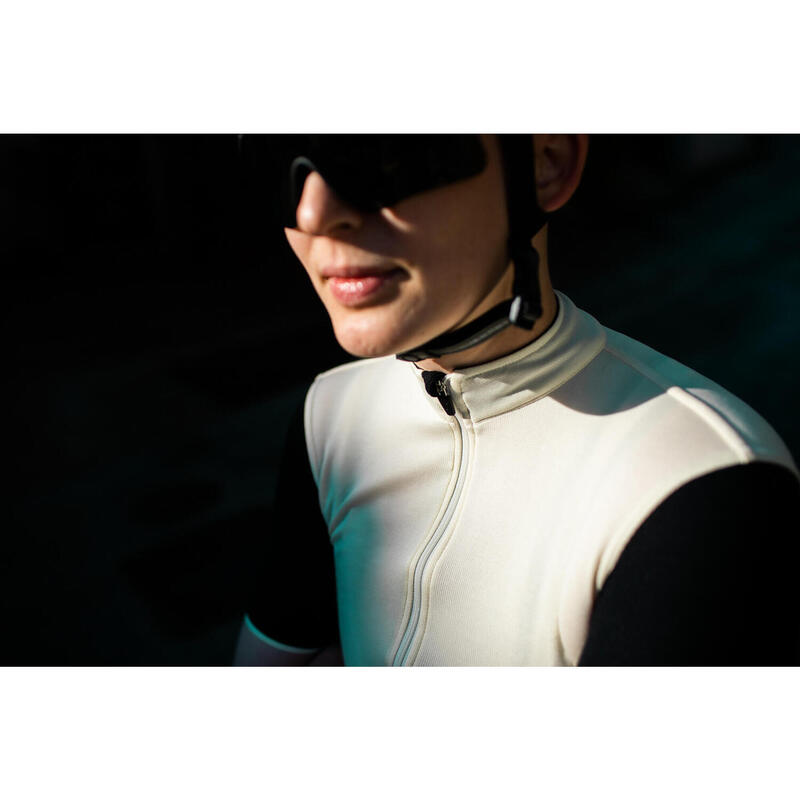 Maglia a manica corta da ciclismo da donna Signature Bianco Antico/Nero Jet