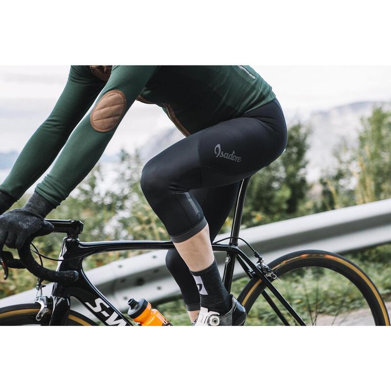 Pantaloncini con bretelle da ciclismo da uomo Signature Nero