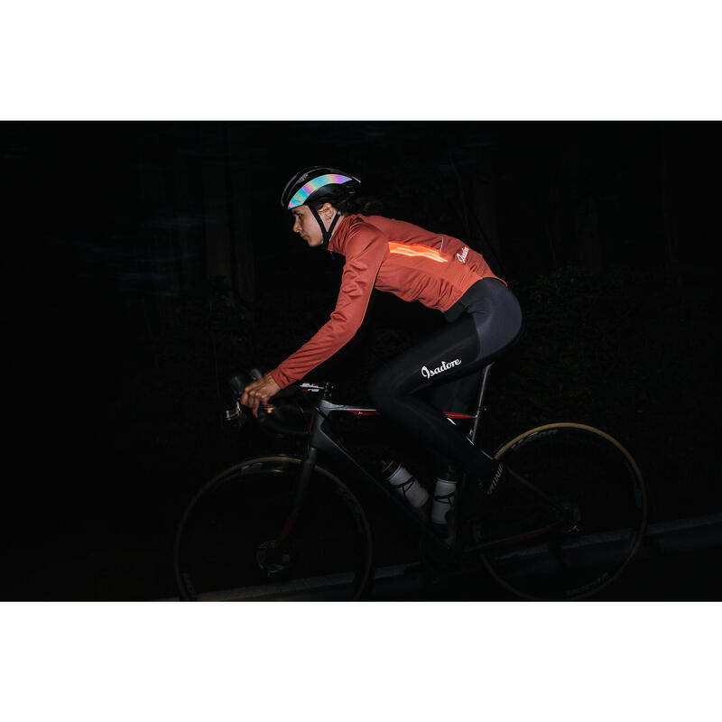 Giacca da ciclismo da donna Softshell Inverno Con Luci OSRAM Incorporate Marsala