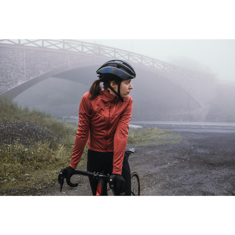Giacca da ciclismo da donna Softshell Inverno Con Luci OSRAM Incorporate Marsala