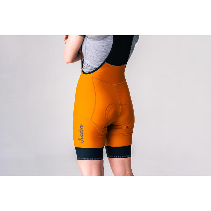 Pantaloncini con bretelle da ciclismo da donna Signature Marrone Sudan