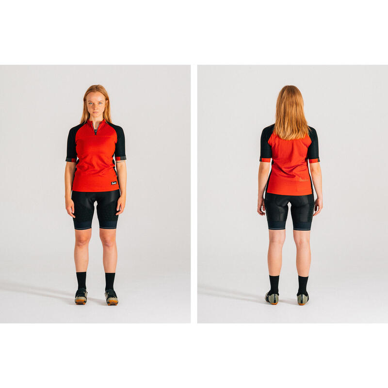 Dames wieler Shirt met lange mouwen Licht Gravel Rooibos