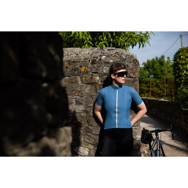Maglia a manica corta da ciclismo da donna Woolight Blu Coronato