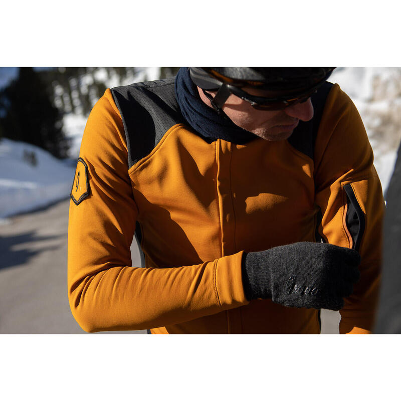 Giacca da ciclismo da uomo Softshell Inverno Profondo Signature Zenzero Miele