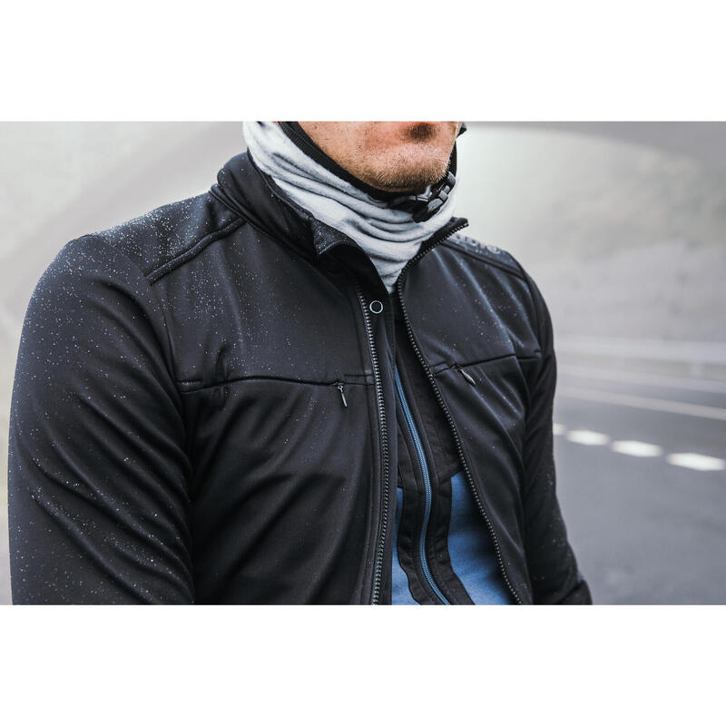 Veste de cyclisme pour hommes Softshell Avec des Lumières Intégrées Noir