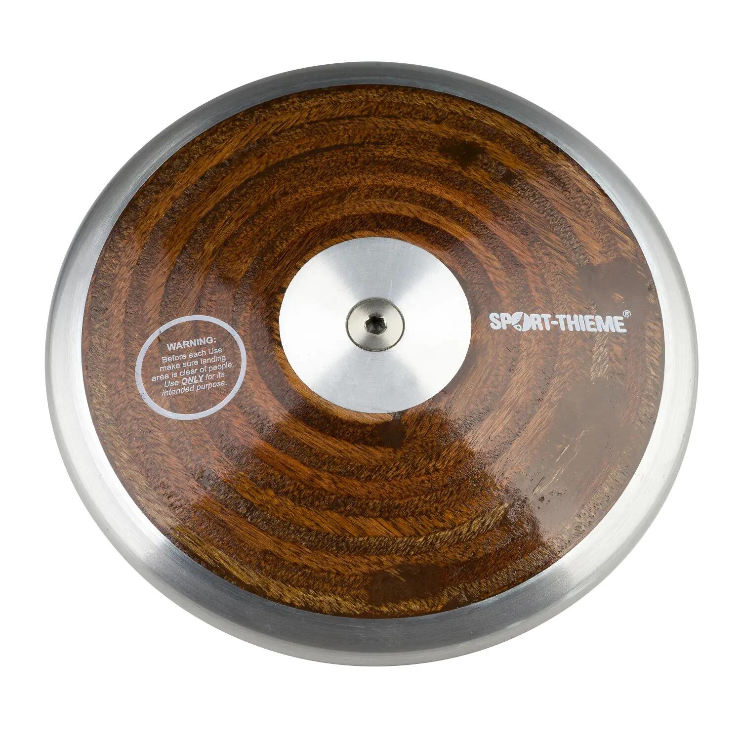 Wettkampfdiskus Holz 1 kg Leichtathletik Unisex Braun 3/3