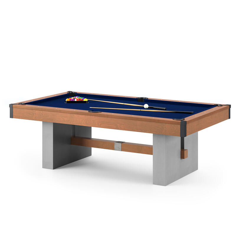 Bison Billardtisch Loft Schiefer, Anti-Fleck Blau, 7 ft (Spielfeld 198x99 cm)