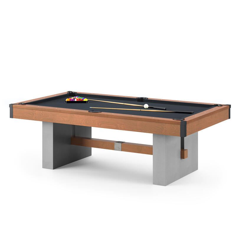 Bison Billardtisch Loft Schiefer, Anti-Fleck Grau, 7 ft (Spielfeld 198x99 cm)