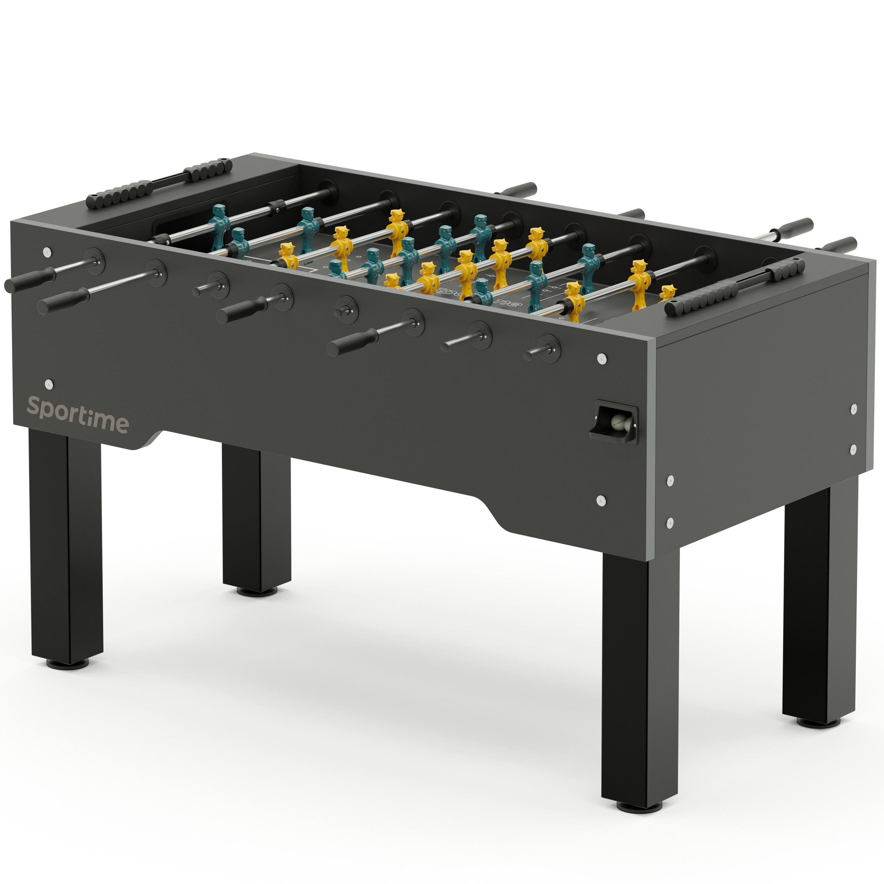 Tischkicker Match Black Guardian vs. Yellow Dragon Weiß Spielfeld Grau 3/3