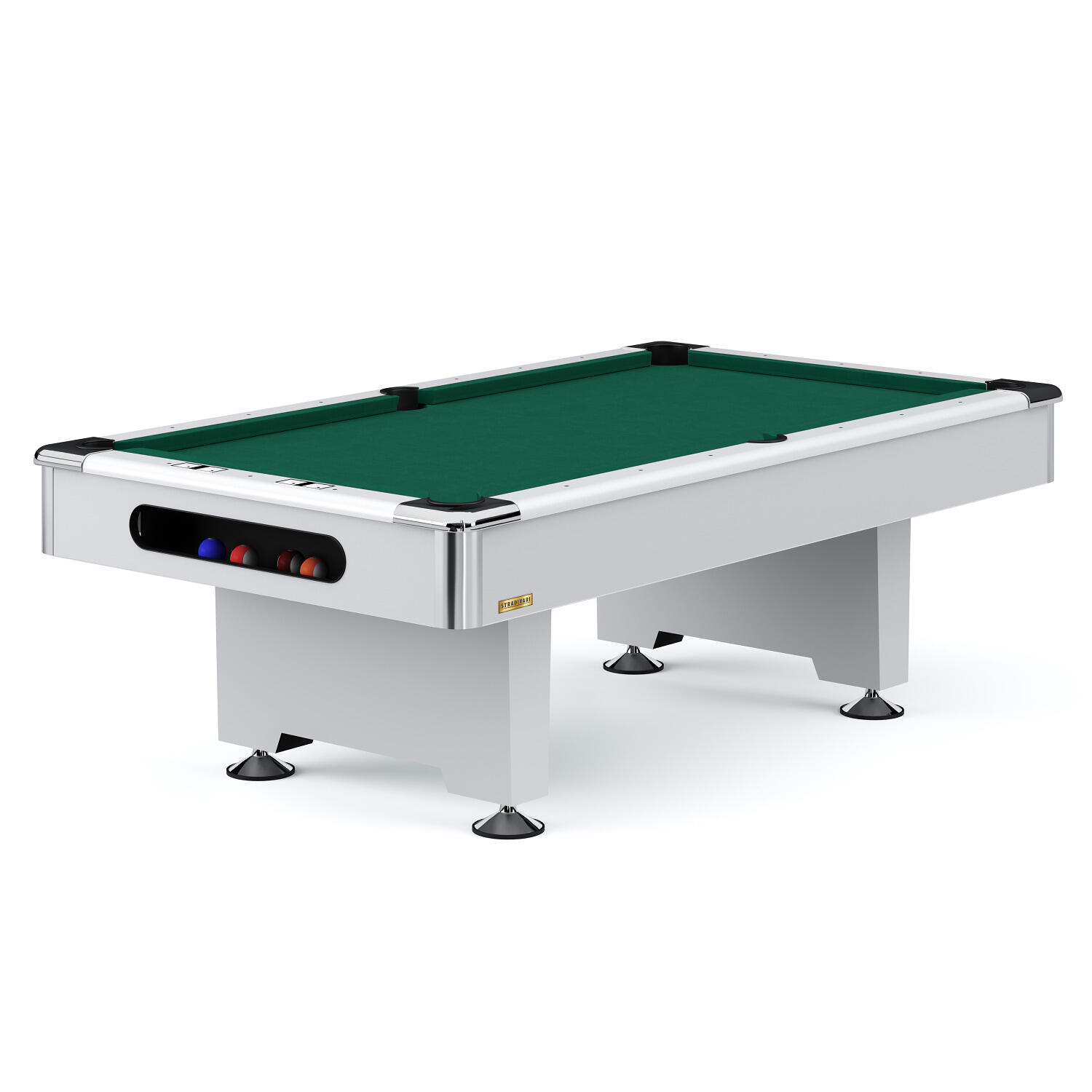 AUTOMATEN HOFFMANN Tavolo da biliardo Club Pro III Decor Bianco Anti-Fleck Verde Campo da gioco