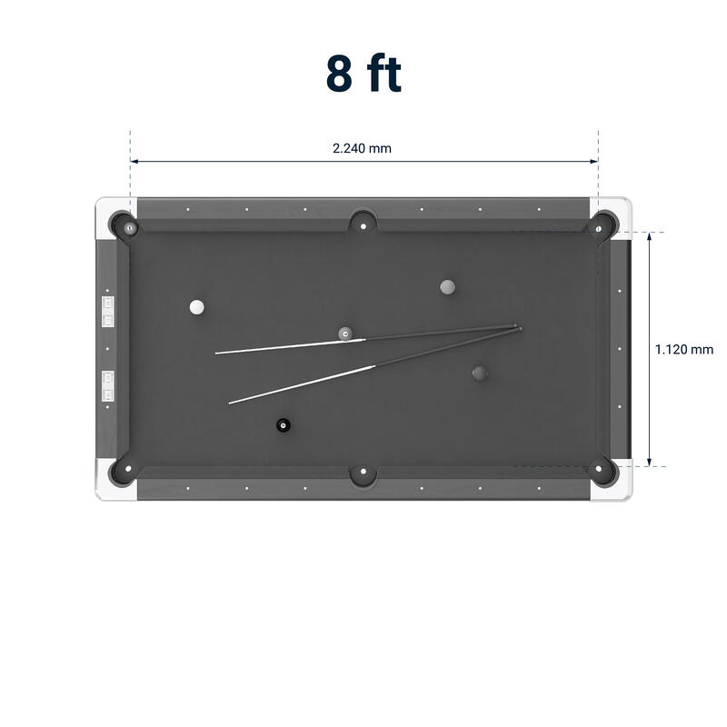 Automaten Hoffmann Billardtisch Club Pro III Dekor Grau, Grün, 8 ft