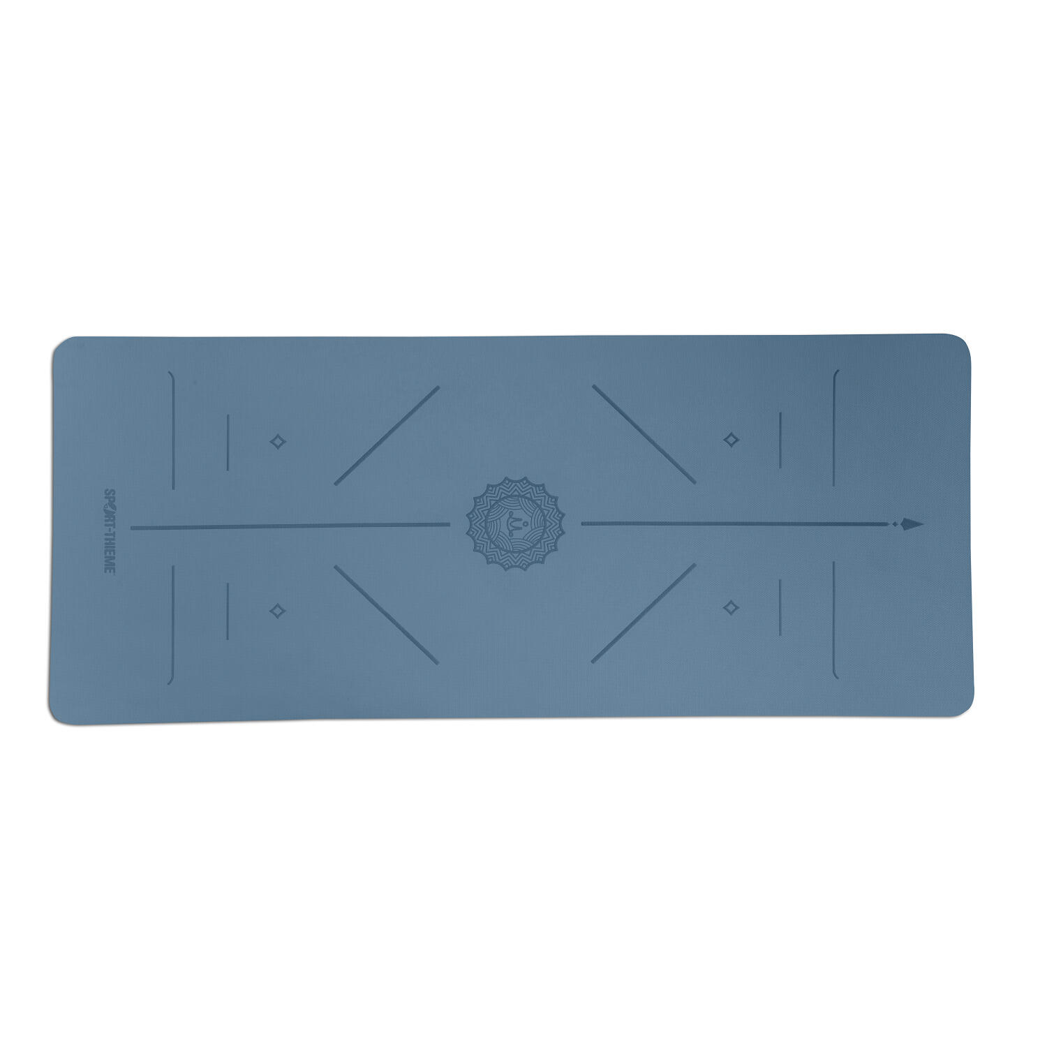 Yoga-Matte Slim 0,15 cm Yoga Unisex Blaugrau-Schwarz 4/6