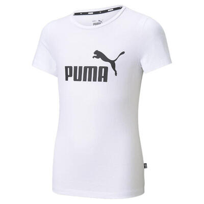 T-shirt con logo Essentials per ragazzi PUMA White