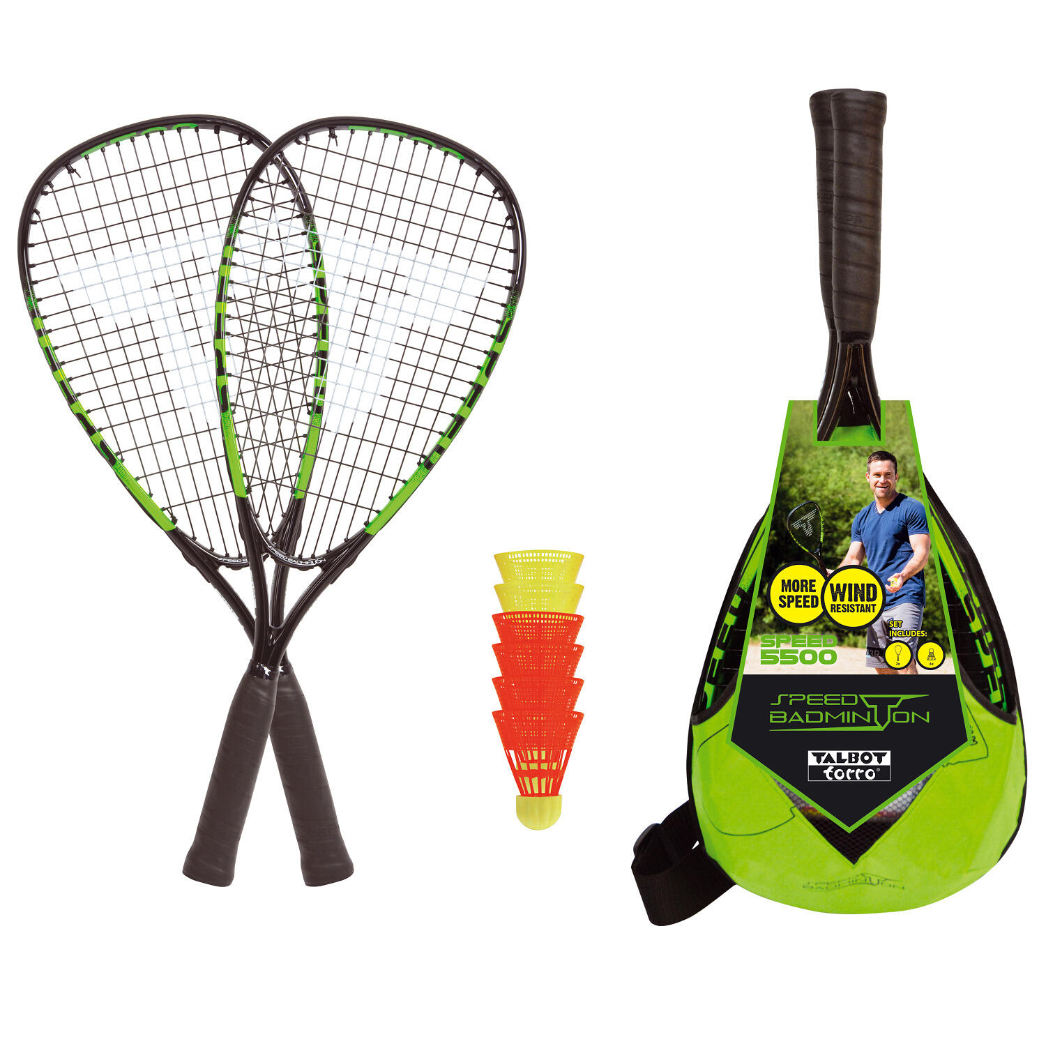 Talbot Torro - Set Speedbadminton "speed 5500 Led" Talbot-torro - Volant De Speed Badminton - Multicolore|vert - Taille Unique - Decathlon