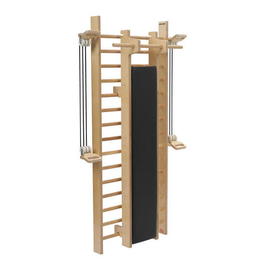 Sprossenwand Fit Turnen Unisex Holz-Natur, Schwarz