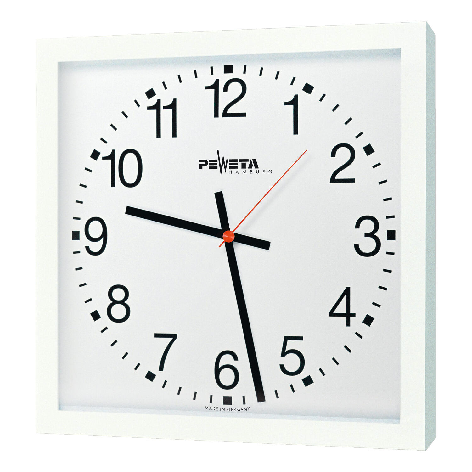 PEWETA Radio controlled wall clock Large Wall, 40x40, Mains operated Mains-powered