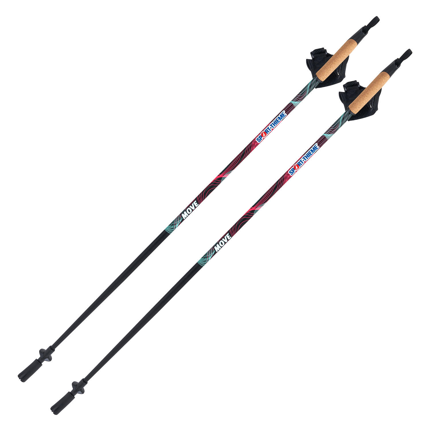 SPORT-THIEME Nordic Walking Stöcke Move 120 cm Nordic Walking Unisex Schwarz-Pink