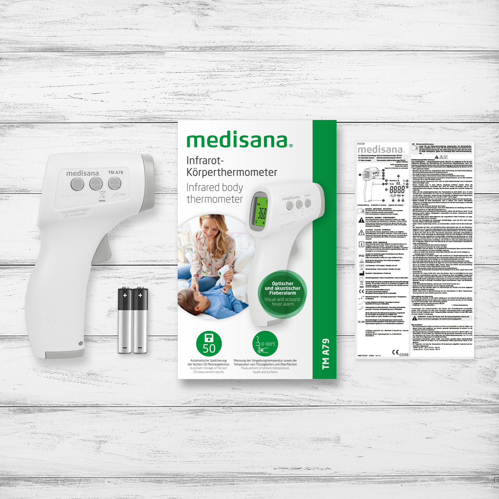 medisana TM A79 thermomètre infrarouge frontal sans contact jusqu'à 100°C 7/7