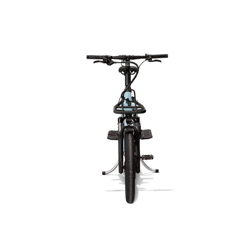 Bicicletta da carico elettrica Yuba Fastrack Blu con portapacchi trasformista