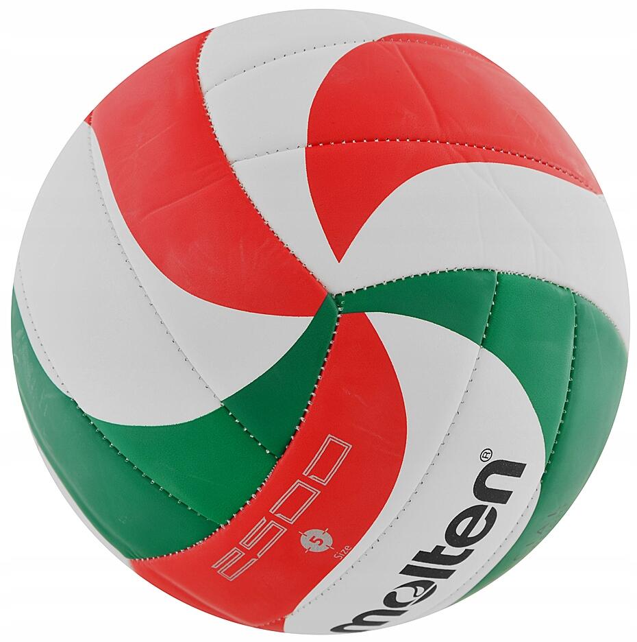 Bola de voleibol em pele sintética (Branco/verde/vermelho) 2/6